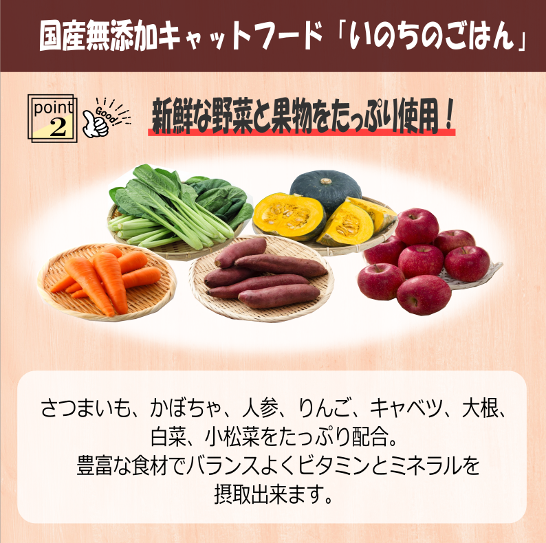 国産無添加キャットフード「いのちのごはん」タンパク質増量タイプ